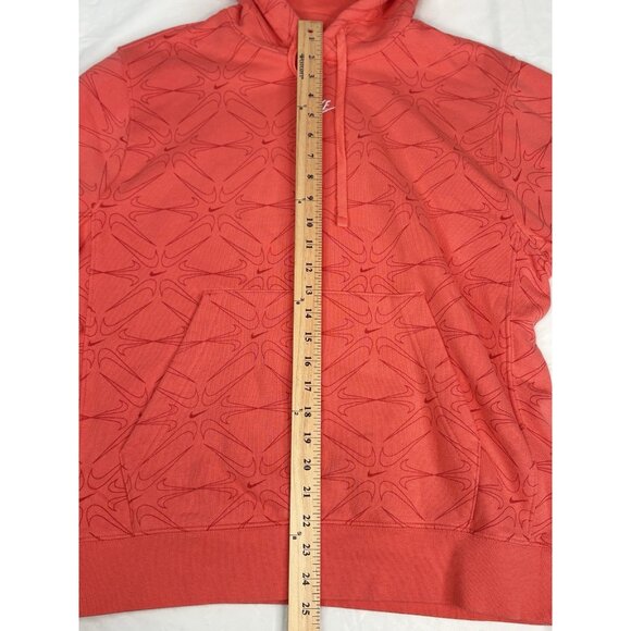 Nike Center Swoosh AOP Hoodie Men’s Medium Rose Pullover Fleece Sweatshirt - Picture 12 of 16